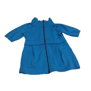 NWT Theory Toni Vantage Knit Full Zip Short Sleeve Triton Blue Jacket Sz M